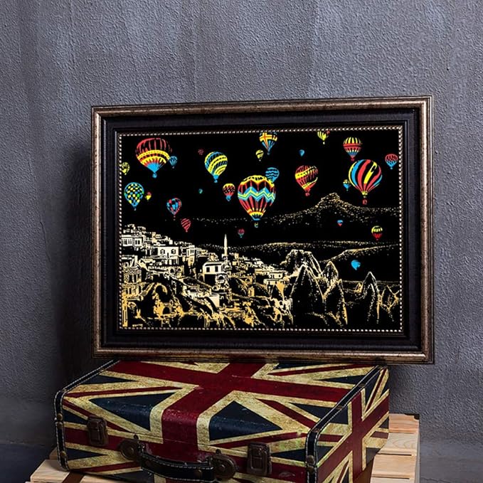 Scratch Paper Rainbow Painting Sketch Pads DIY Art Craft Night View