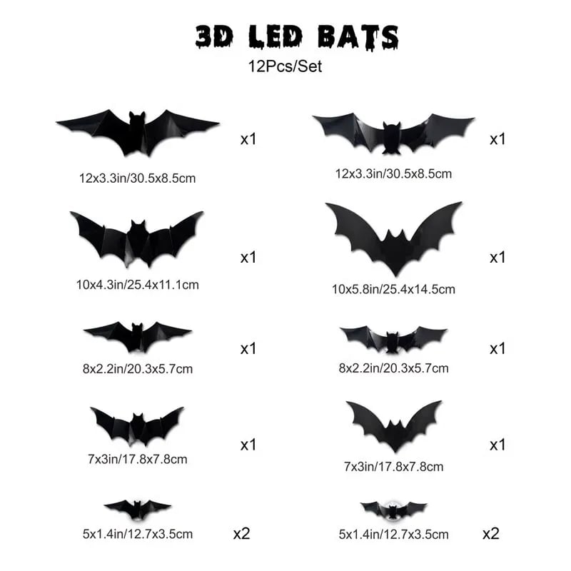 🦇3D Bat Design LED Decoration