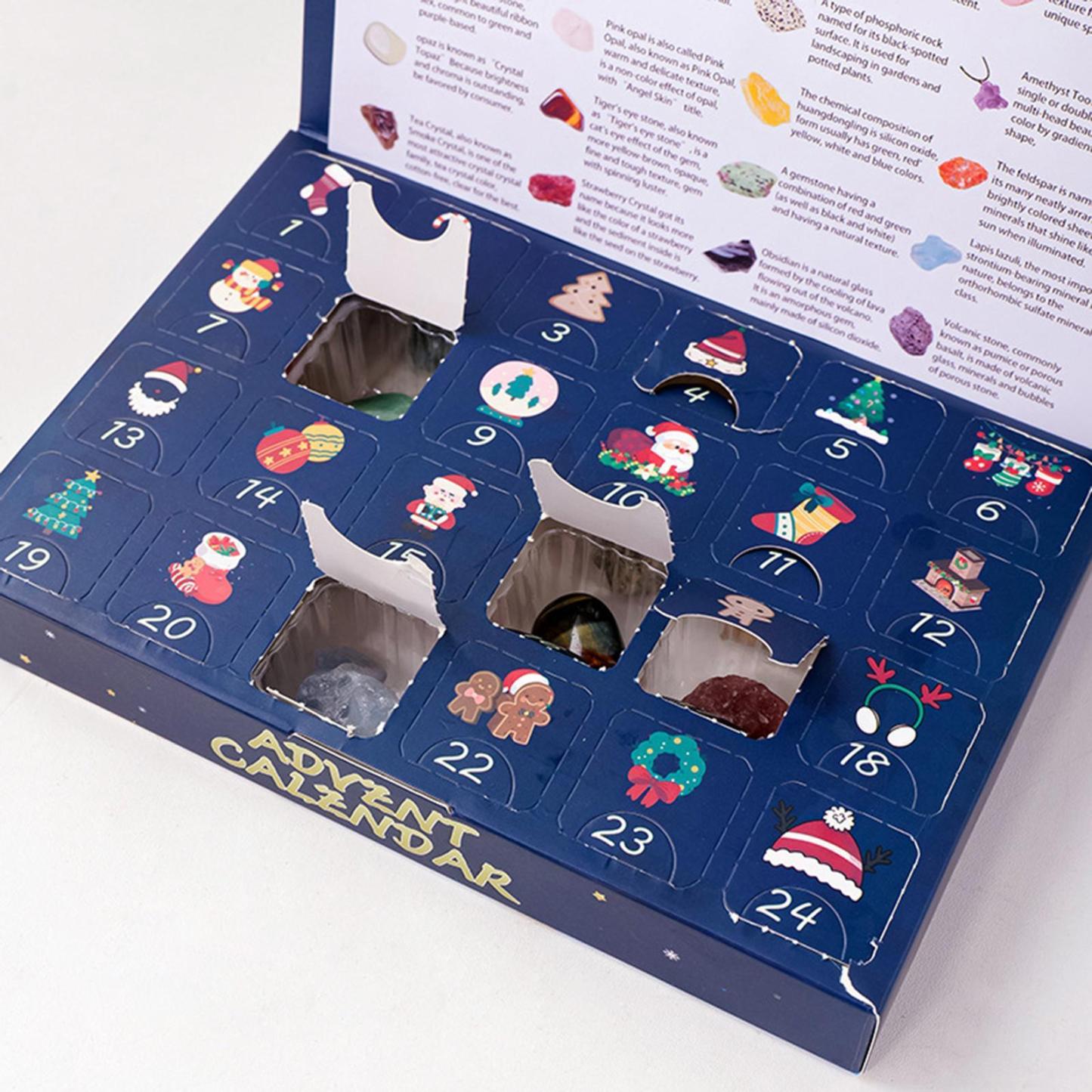 🎅2024 Natural Crystal Christmas Countdown Gift Box🔥40% OFF