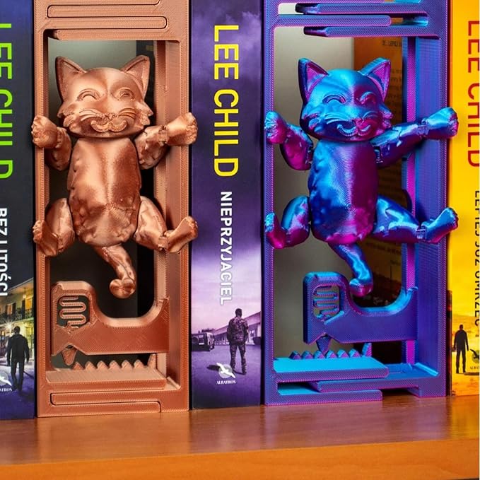 😺Fun Muscle Cat Adjustable Book Corner Sculpture