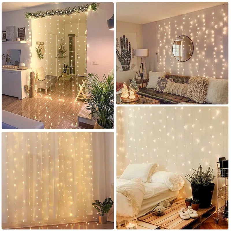 Merry Glow Christmas Curtain Lights