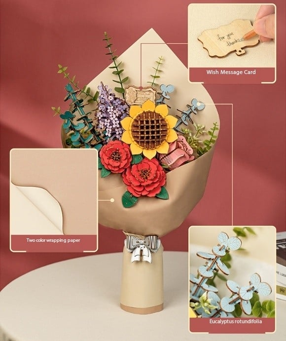 Wooden Flower Building Toy Botanical Collection