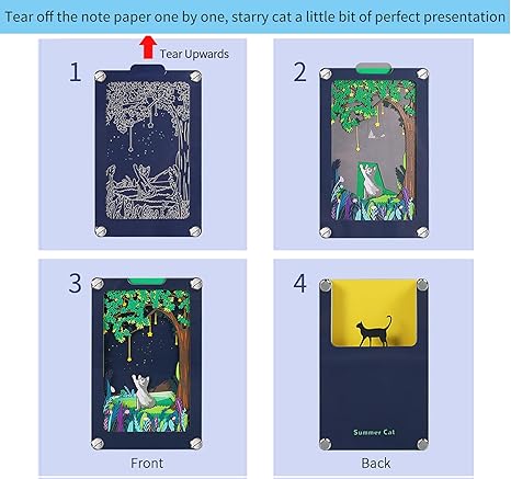 Starry Night Cat 3D Paper Sculpture Panoramic Notepad