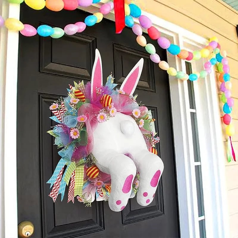 Bunny Wreath Happy Easter Rabbit Decoration