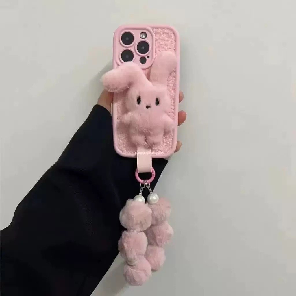 Plush Pink Bunny IPhone Case🐰📱