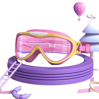 🔥HD children's large frame waterproof and anti-fog swimming goggles