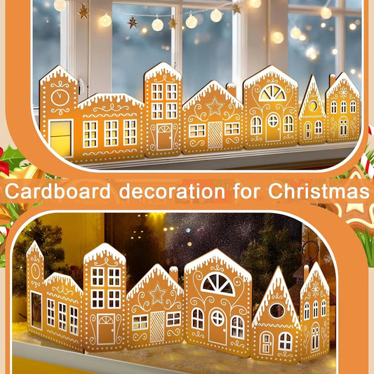 💥Last Day Sale 49% Off🏠LED Christmas Gingerbread House Cardboard Kit🎄