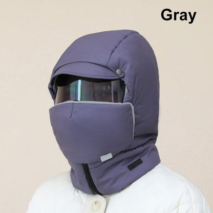 Windproof full face mask with goggles for outdoor cycling