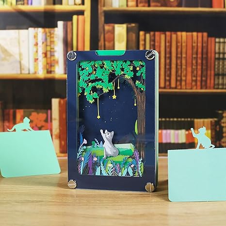Starry Night Cat 3D Paper Sculpture Panoramic Notepad