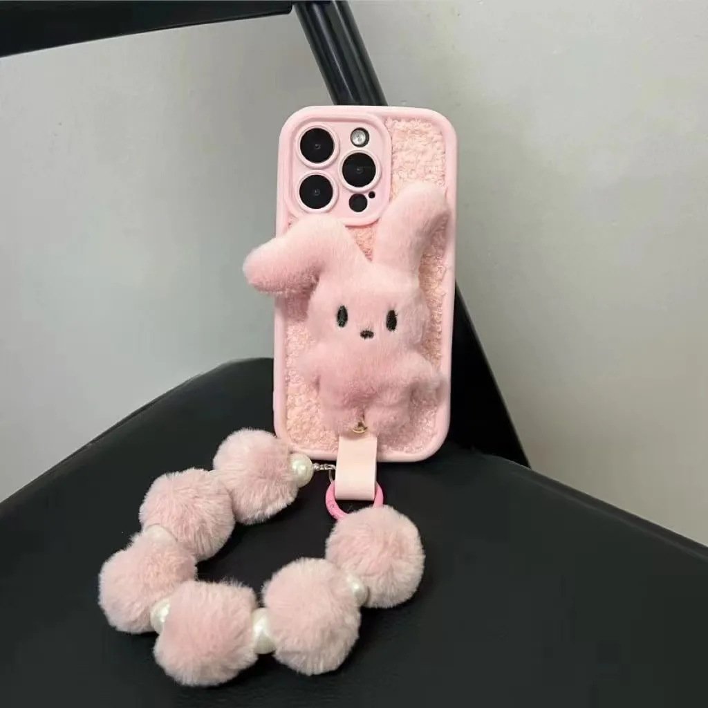 Plush Pink Bunny IPhone Case🐰📱