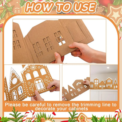 💥Last Day Sale 49% Off🏠LED Christmas Gingerbread House Cardboard Kit🎄