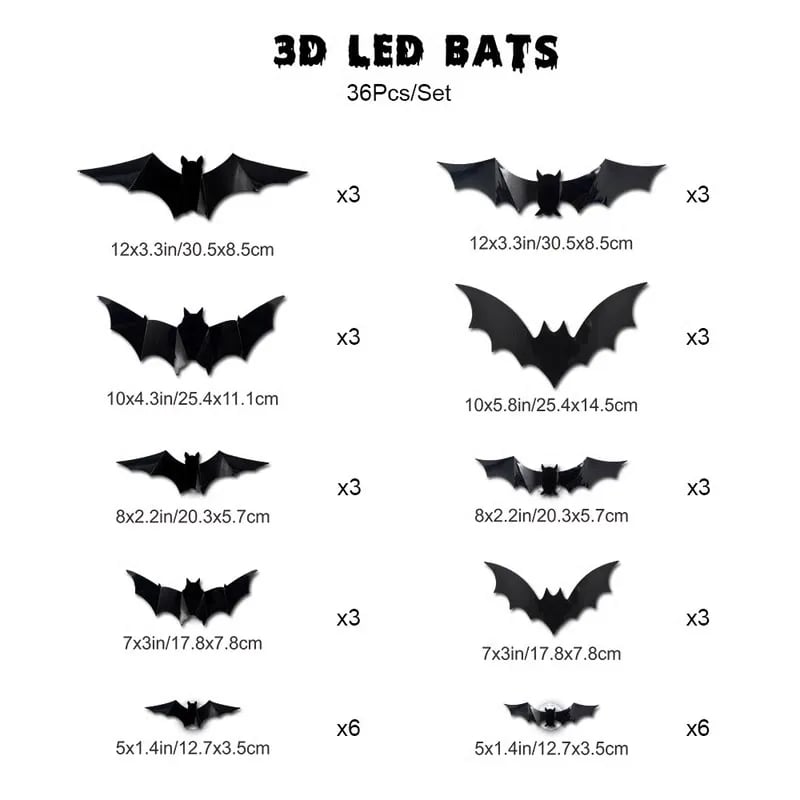 🦇3D Bat Design LED Decoration