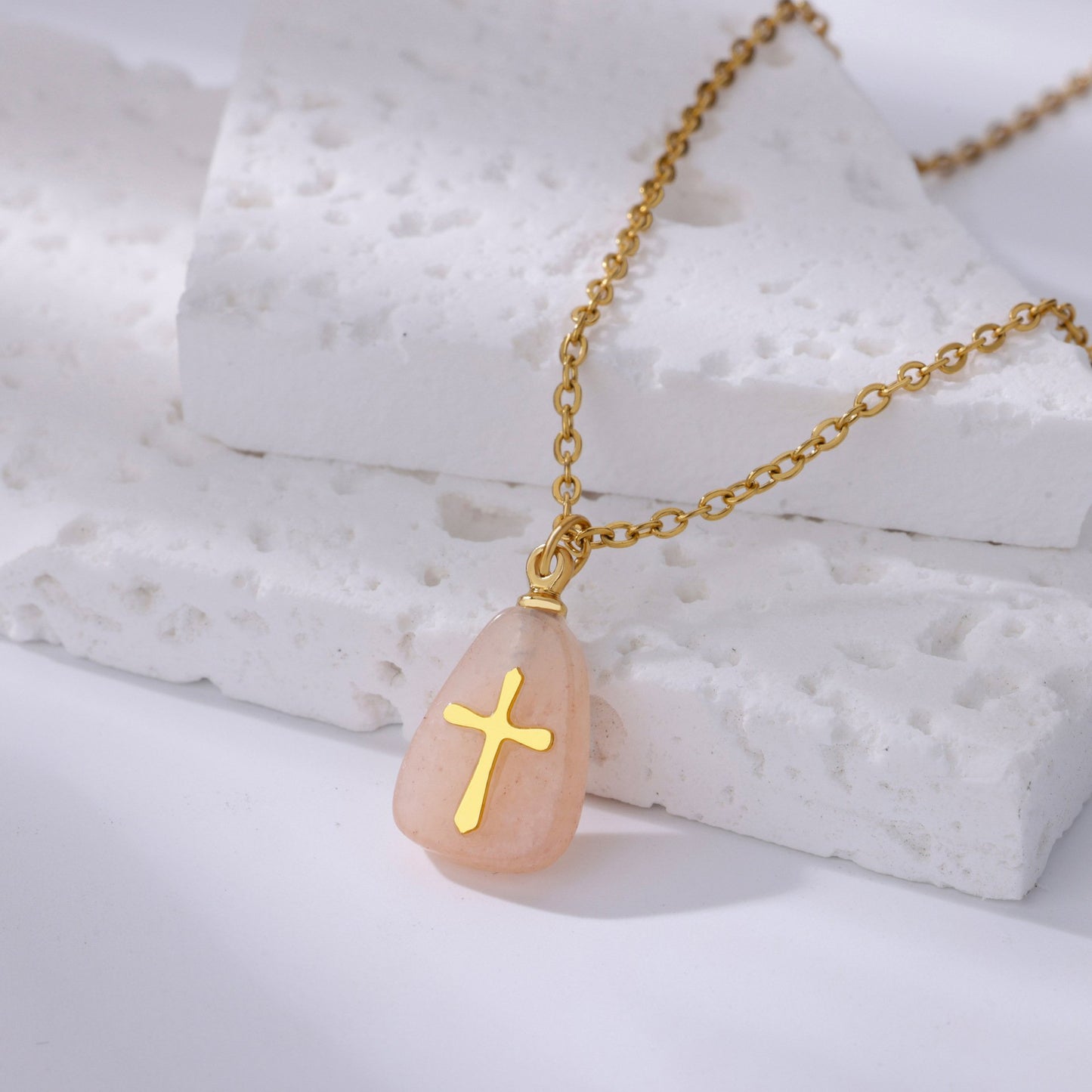 Amethyst Gold Cross Necklace
