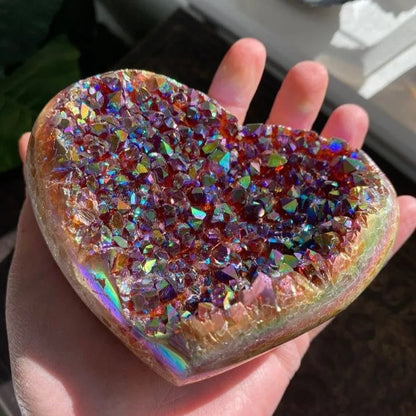 💖Last Day 43% OFF💖Angel Heart Rainbow Crystal Cluster