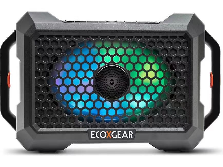 Waterproof portable Bluetooth® speaker with built-in party lights (Whitewater)