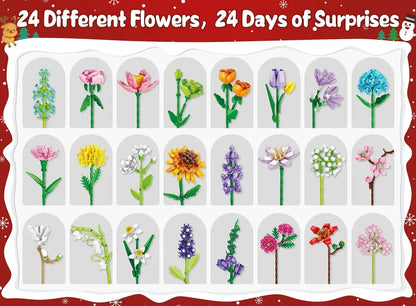 🌻2024 Advent Calendar 24 Days Sunflower Bouquet Building Blocks🌲