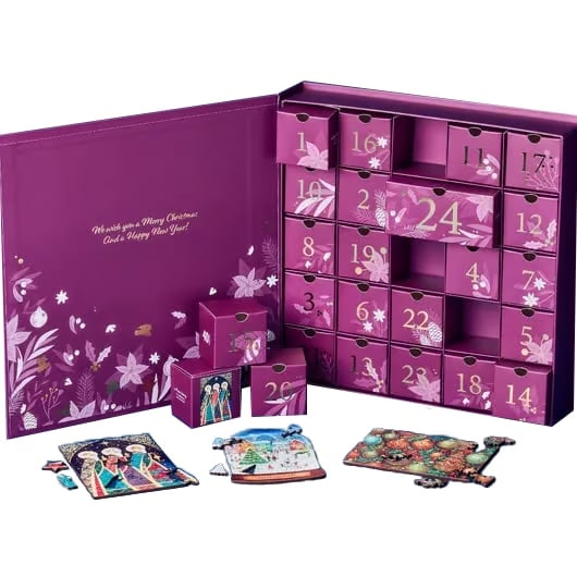 🧩24 Day Christmas Christian Wooden Jigsaw Advent Calendar