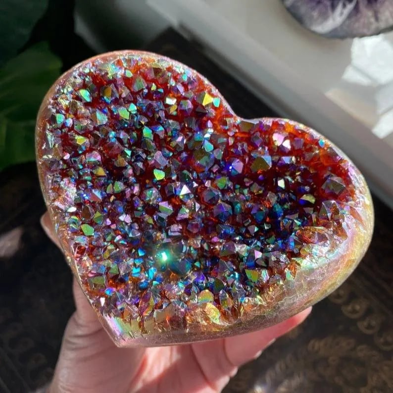💖Last Day 43% OFF💖Angel Heart Rainbow Crystal Cluster