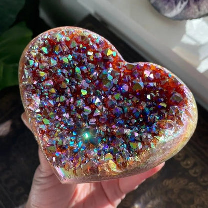 💖Last Day 43% OFF💖Angel Heart Rainbow Crystal Cluster