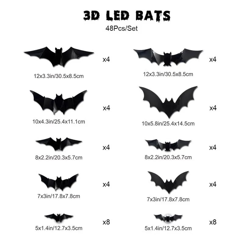 🦇3D Bat Design LED Decoration