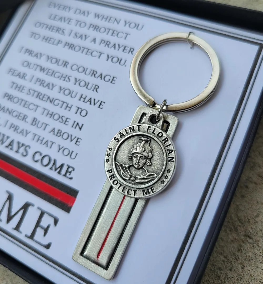 St. Florian Guardian Angel Keychain