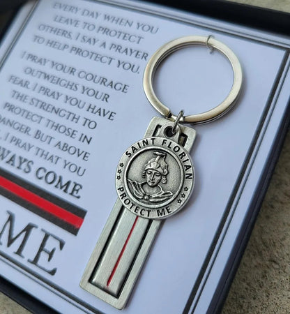 St. Florian Guardian Angel Keychain