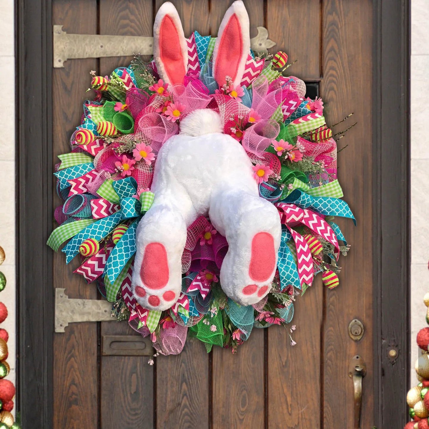 Bunny Wreath Happy Easter Rabbit Decoration