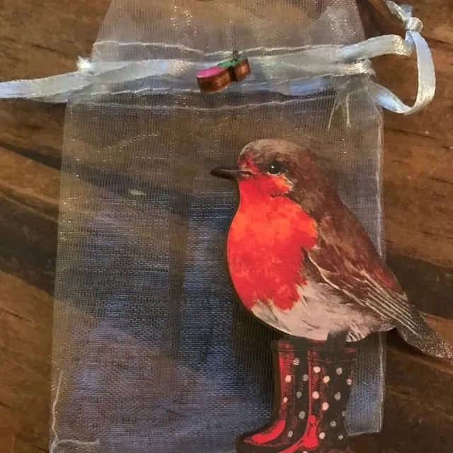 40% OFF🐦Robin Wooden Brooch