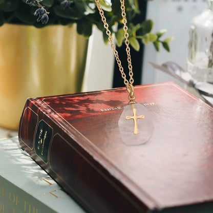 Amethyst Gold Cross Necklace