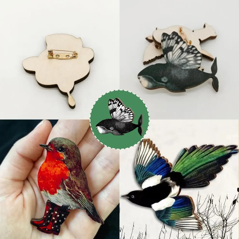 40% OFF🐦Robin Wooden Brooch